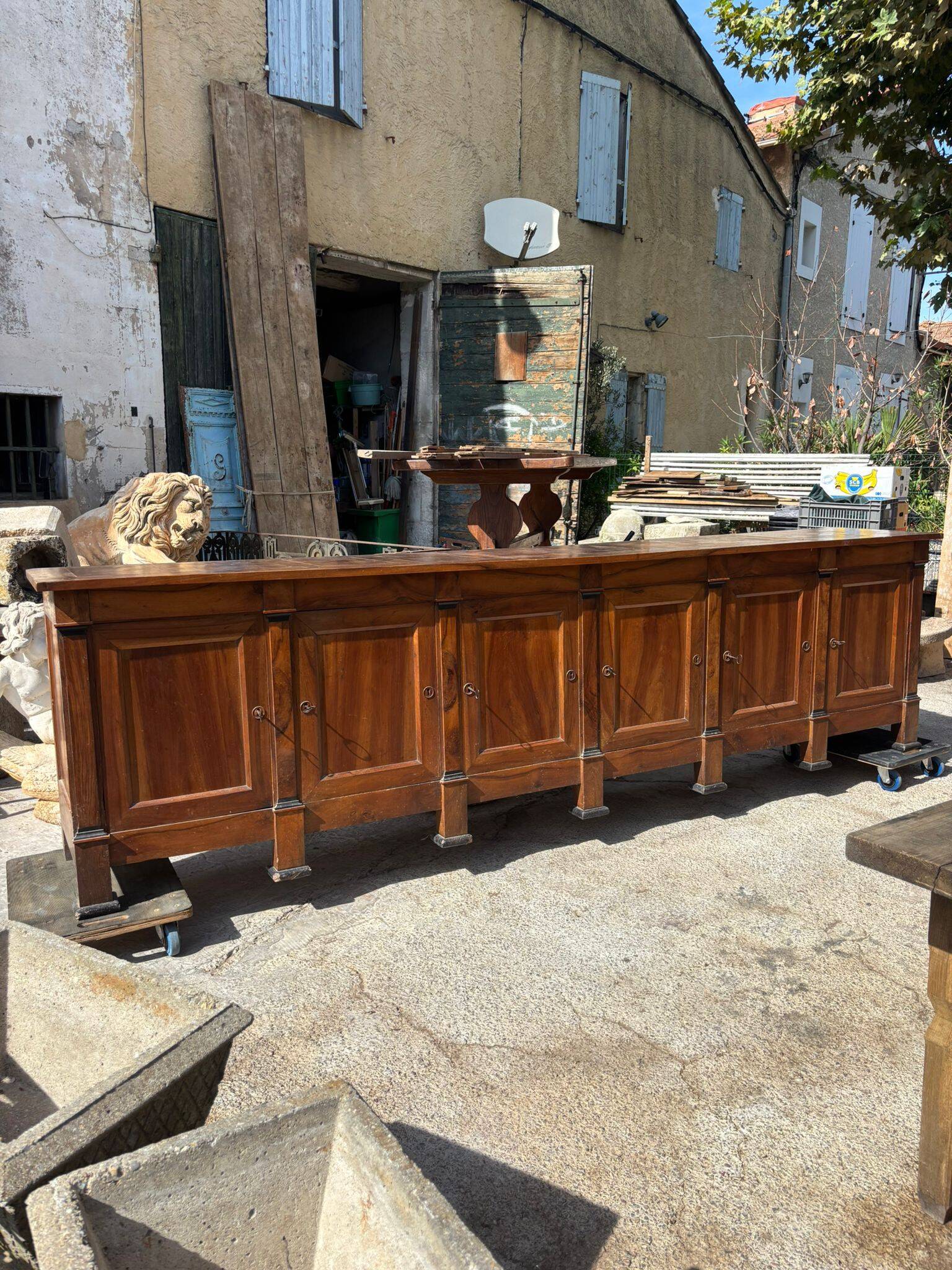 6-door solid walnut buffet from the Directoire period