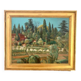 Huile sur Panneau "Parc de Chambrun" à Nice Côte d'Azur