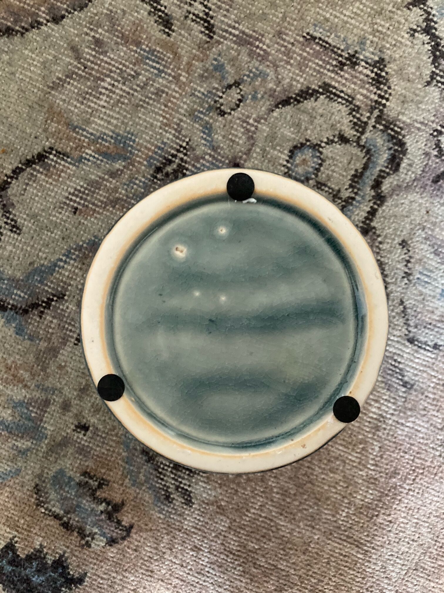 Retro ceramic blue vase