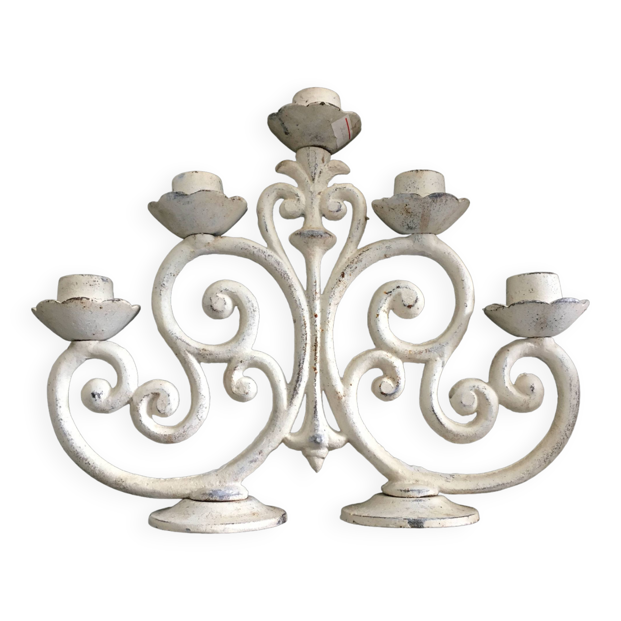 White cast iron candelabra