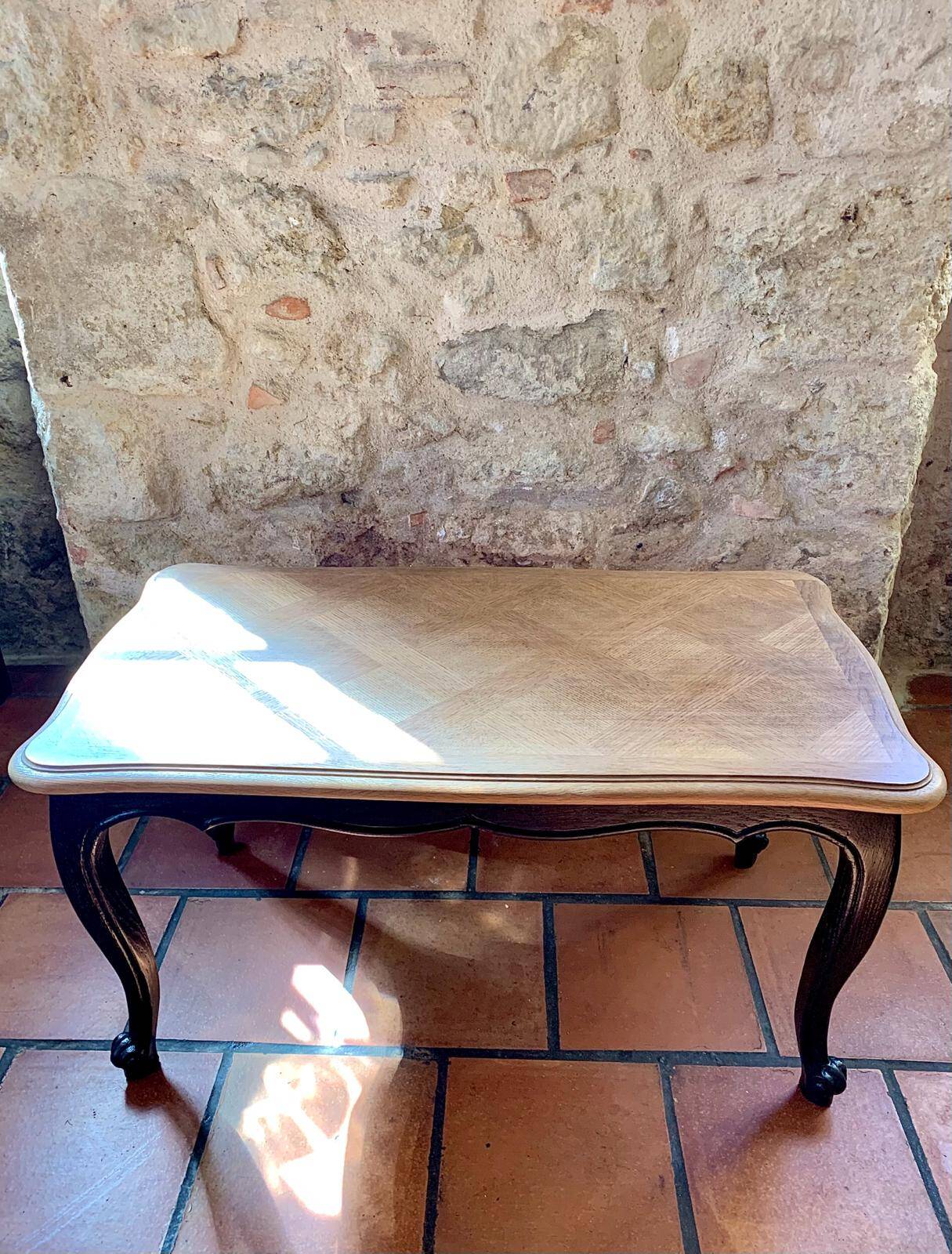Louis XV Regency coffee table in black and wood