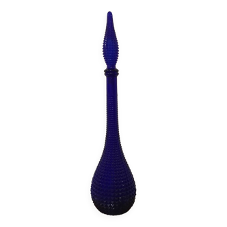 Carafe empoli bleu cobalt pointe de diamant