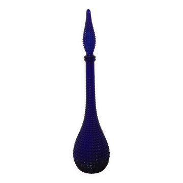 Carafe empoli bleu cobalt pointe de diamant