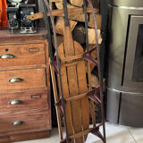 Ancienne luge américaine en bois vintage