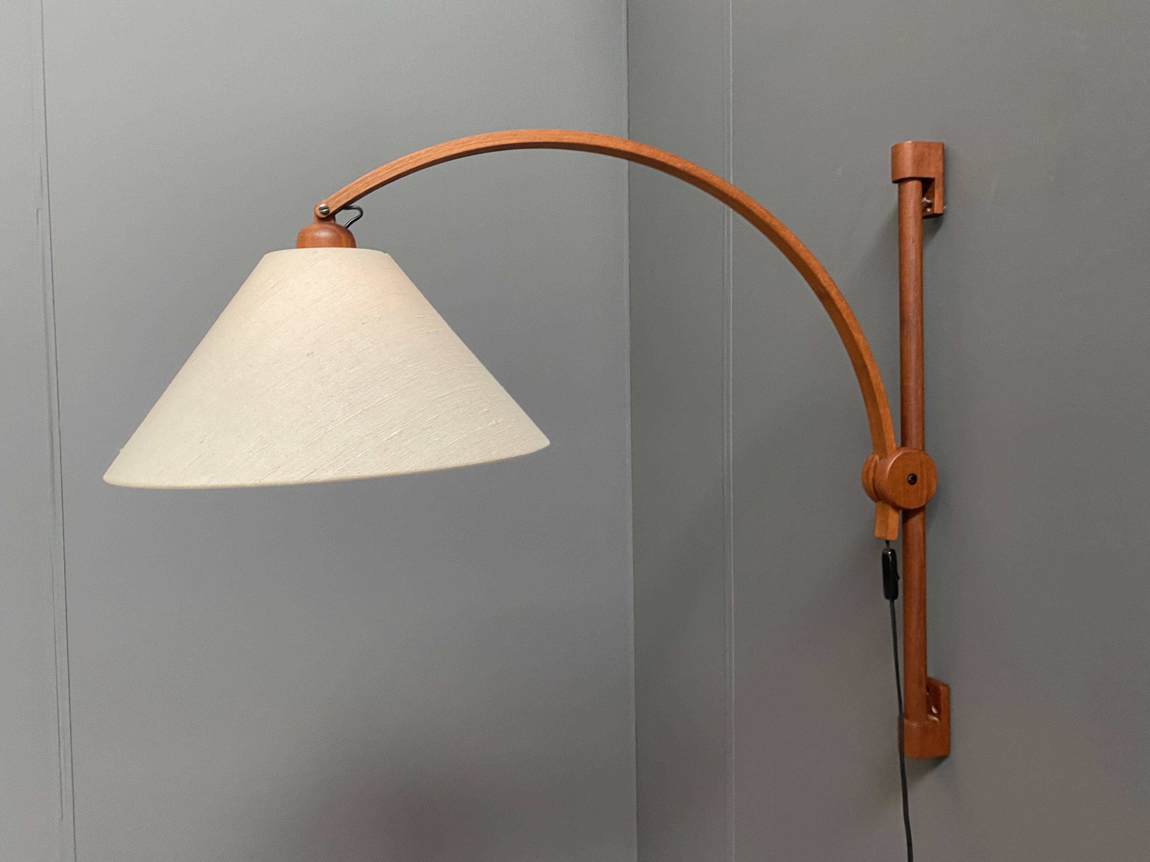 Danish teak wall lamp by Domus Denmark 1970s