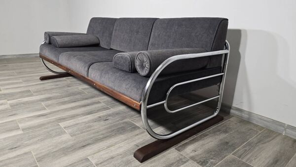 Canapé Bauhaus chromé par Robert Slezak pour les usines Slezak, années 1930