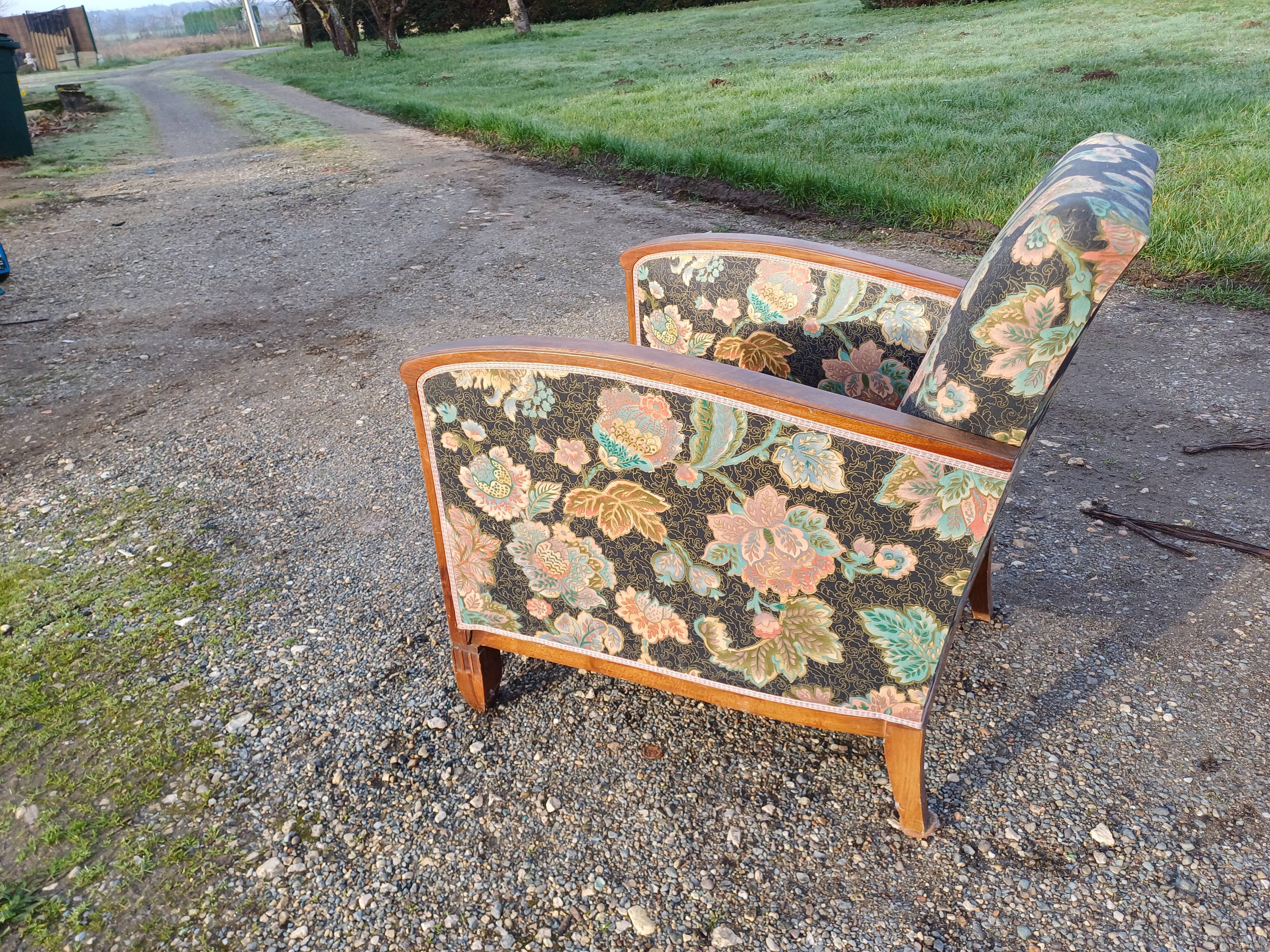 Art deco walnut armchair