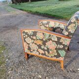 Art deco walnut armchair