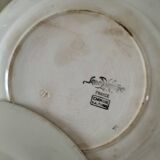 Set of 12 ironstone plates – Deep blue & red