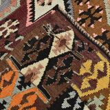 6x9 Wine Red Anatolian Kilim Rug, Faded Pink Oushak Wool Rug, 168x274Cm