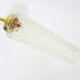 Old 3-branched chandelier, brass and chiseled glass tubes, 60s