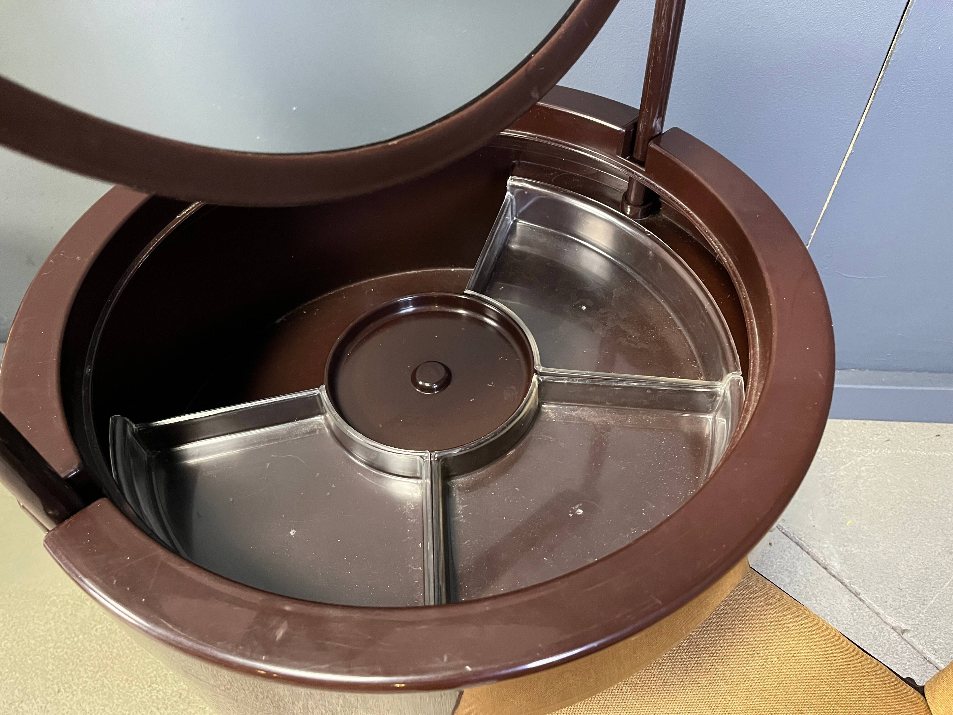 Silvi vanity table on wheels and chair from Studio Kastilia, 1970s, set of 2