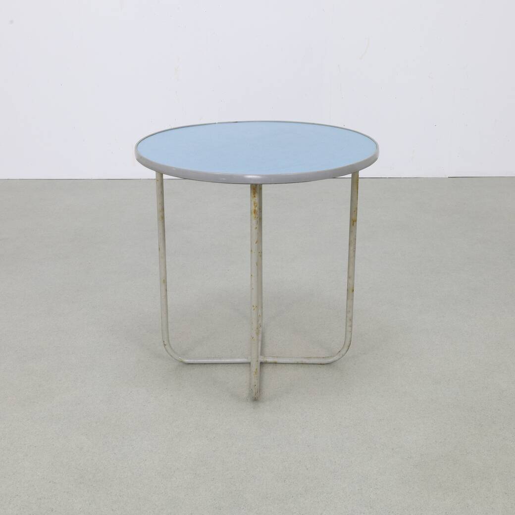 Dutch round bauhaus side table, 1930s