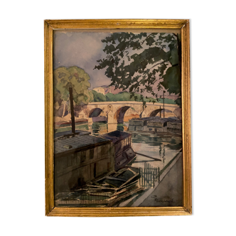 Watercolor signed R. Bergeron
