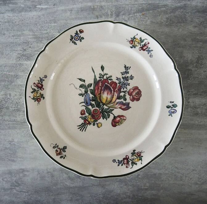Old Villeroy & Boch Earthenware Compotier - 1562 - Peony