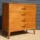 Chest of drawers with 4 drawers, light oak, 1960.