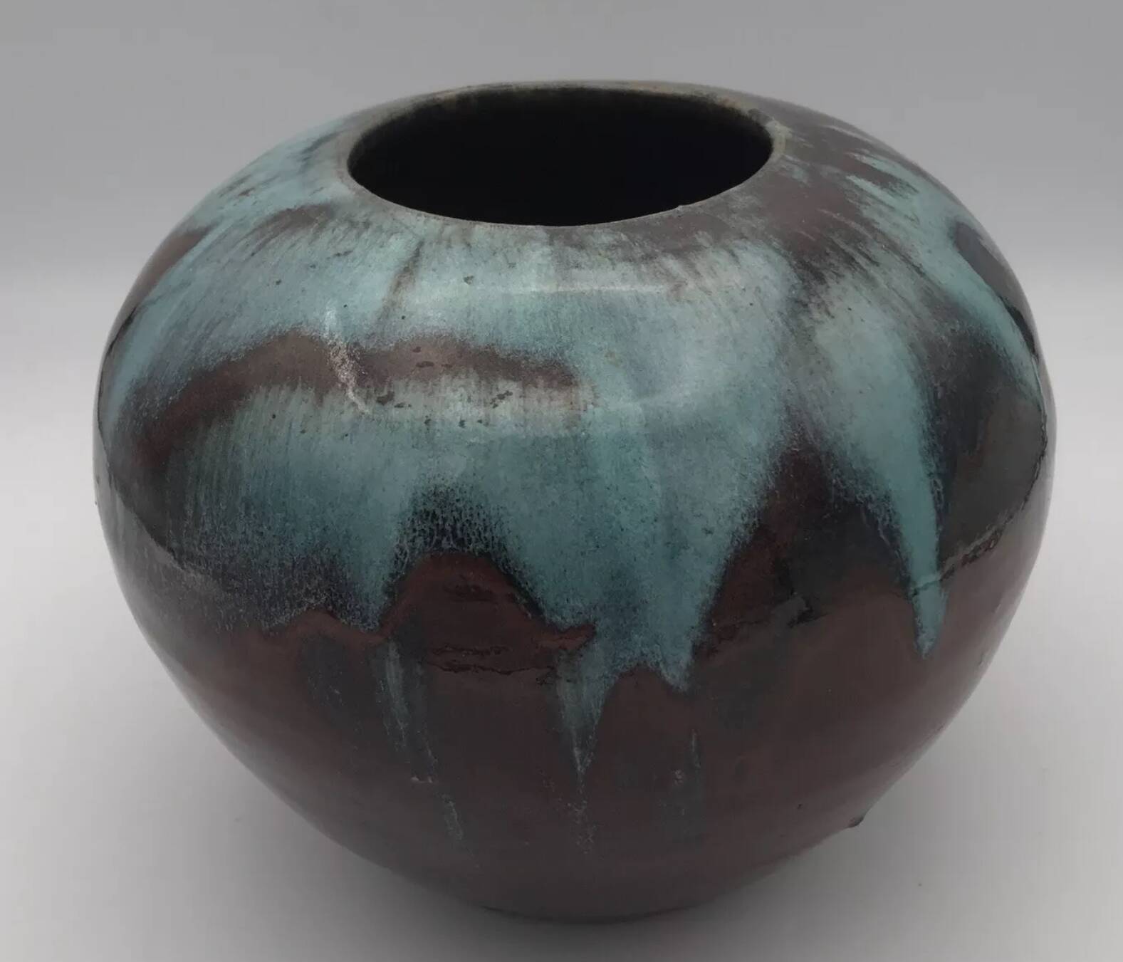 Vase ball in sandstone from saint amand en puisaye carriès school eugène lion