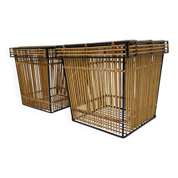 Set of 2 storage baskets by Dirk van Sliedregt for Rohé, Netherlands 1960s