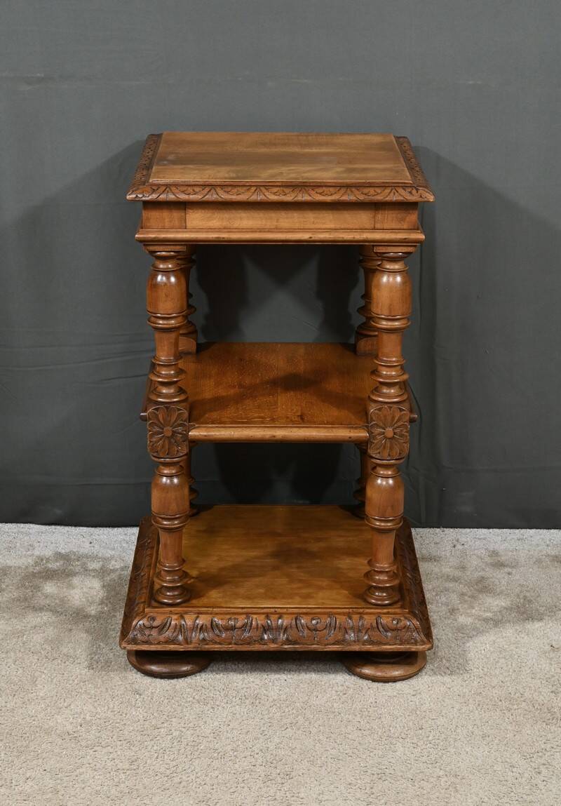 Small Solid Walnut Coffee Table, Louis-Philippe Style – Late 19th Century