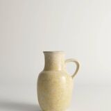 Mid-Century Modern Grey & Yellow Stoneware Vase with Handle by Strehla, Germany