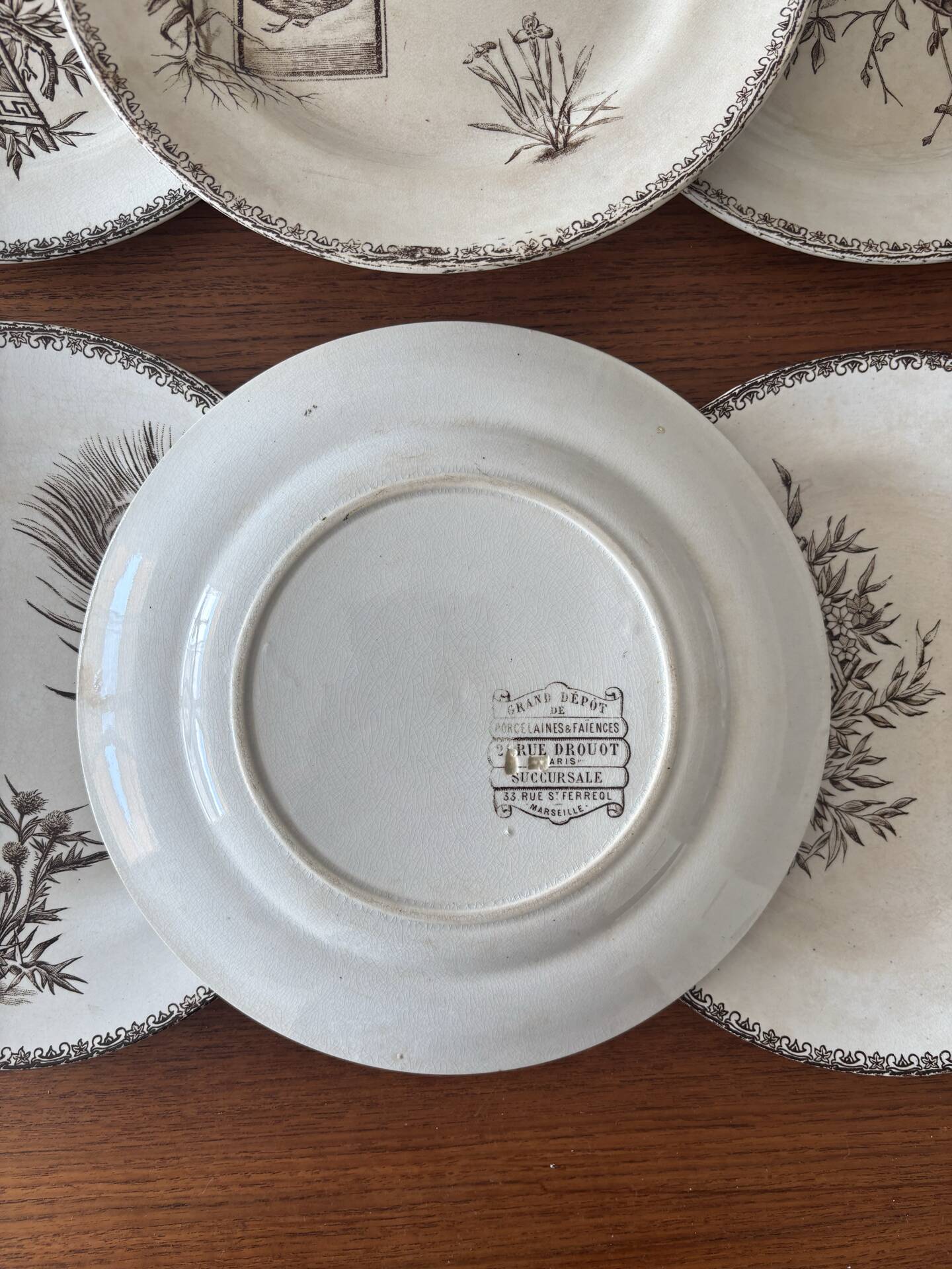 6 dessert plates iron earth sepia Grand Dépôt Earthenware