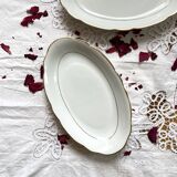 Set of 2 small dishes with gilding, Sologne Lamotte porcelain