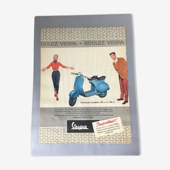 Vintage advertising to frame vespa