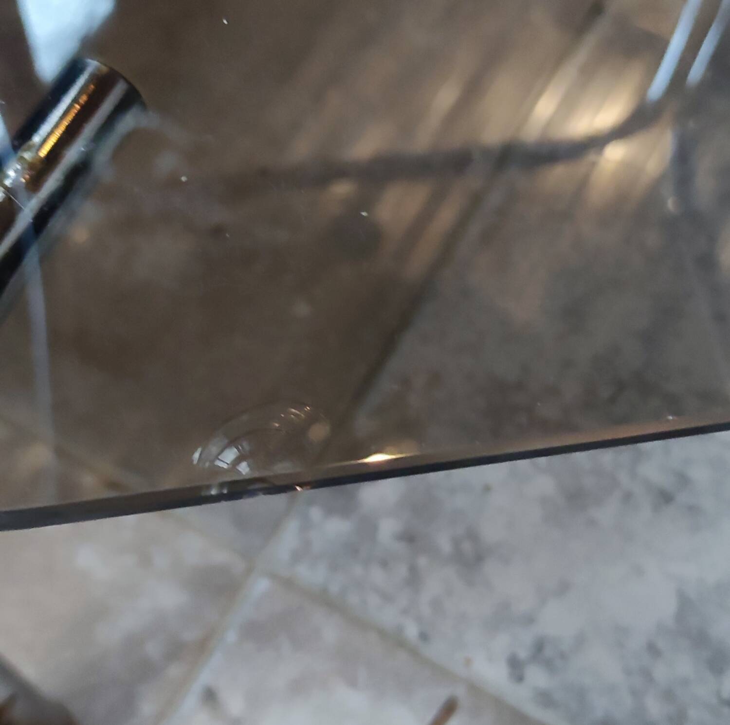 Sellette table d appoint porte plante design 1970 verre fumé et chrome