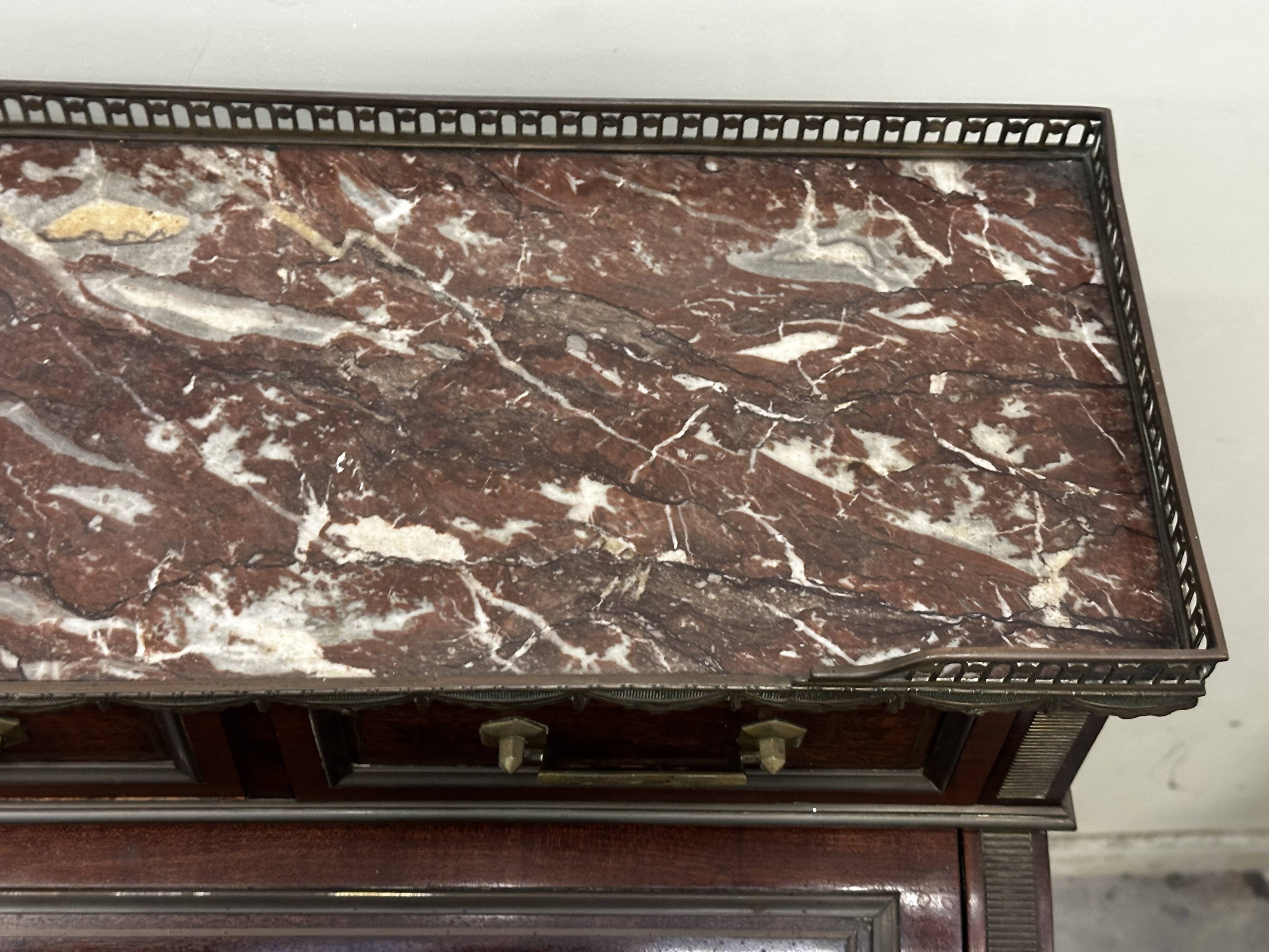 Secretary - Bonheur du Jour with pearly Louis XVI style system