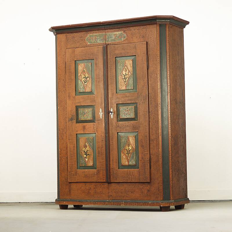 Painted Folk Art Bridal Cabinet 1846