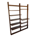 70s teak wall bookcase, minimalist design, 2.5m x 2m