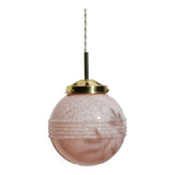 Suspension glass of pale pink clicy