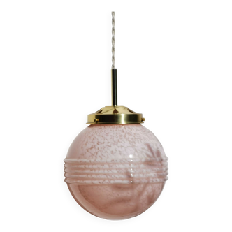 Suspensio en verre de Clichy rose