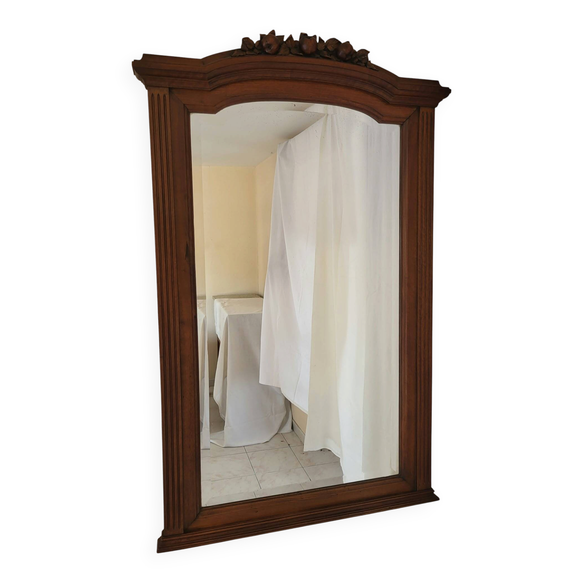 Large Art Nouveau Mirror 1910 - Solid Walnut