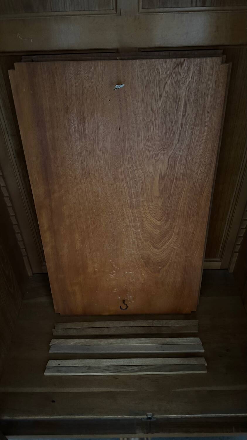 Art Deco style walnut mirrored wardrobe