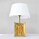 Amber Murano Glass and Brass Italian Modern Mazzega Table Lamp Zuccheri Style