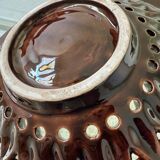 Large decorative openwork ceramic dish Vallauris 60s