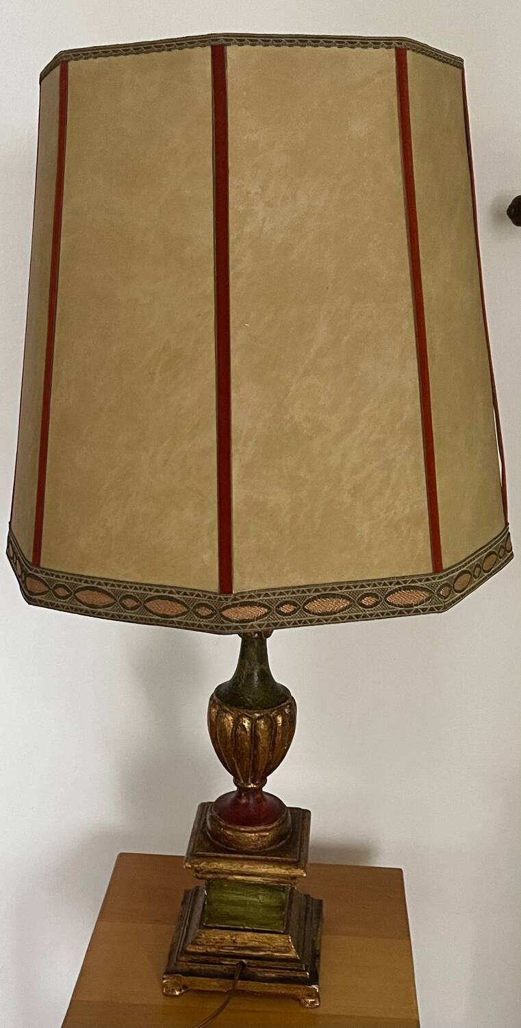 Old wooden foot lamp