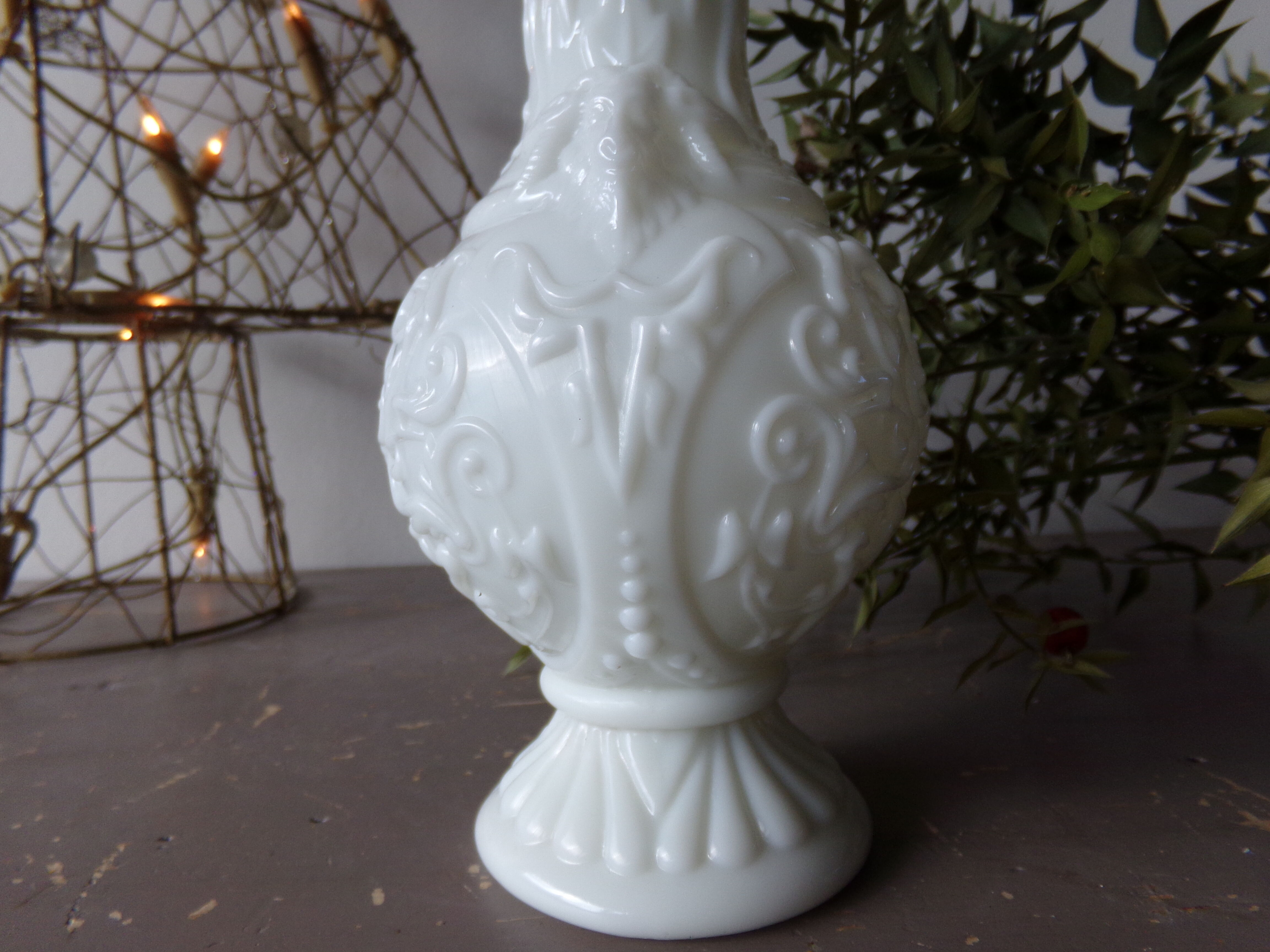 White opaline vase