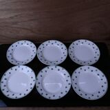 Set of 6 flat plates 5200 Sarreguemines and Digoin Vintage