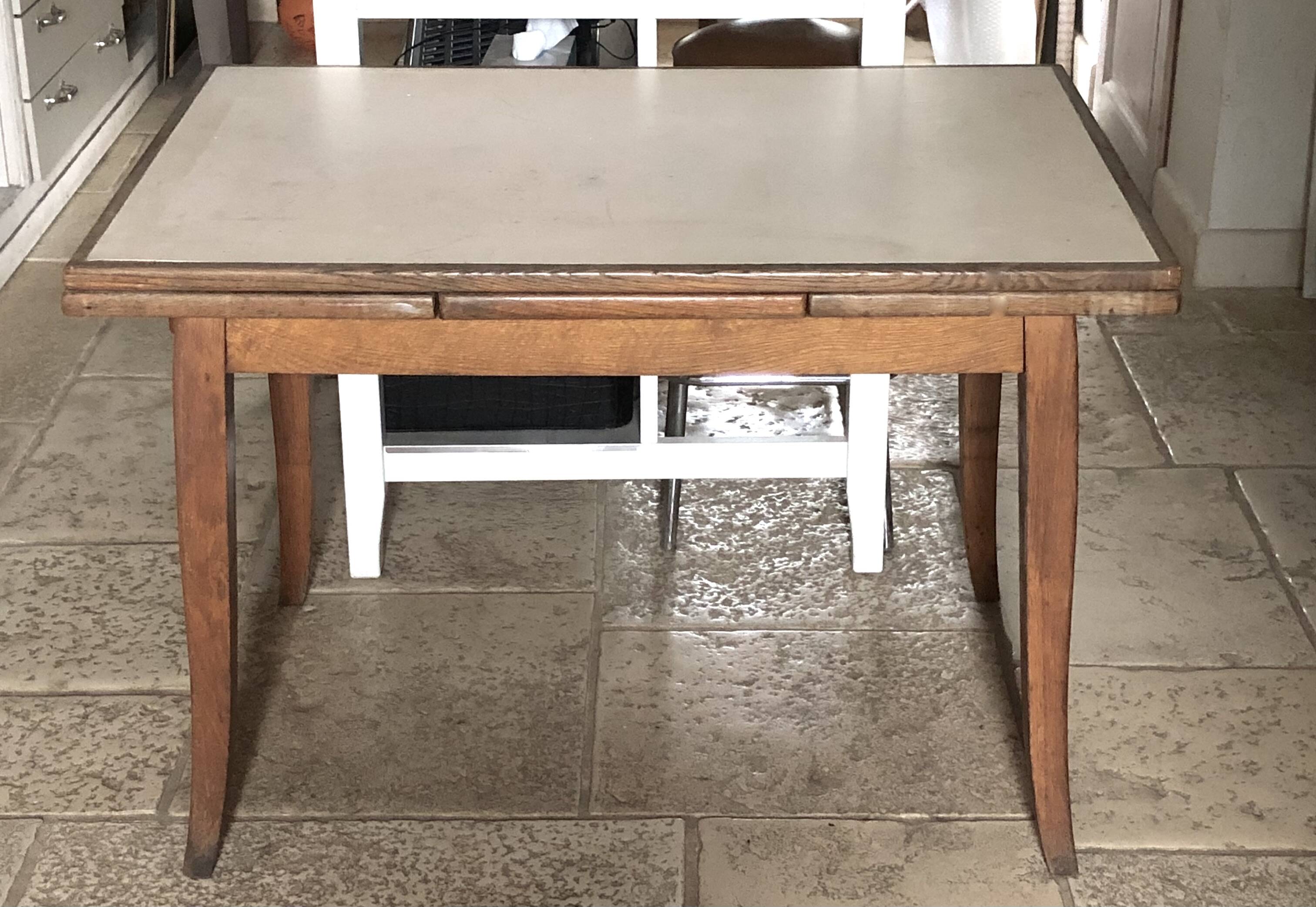 Table de cuisine vintage avec rallonge