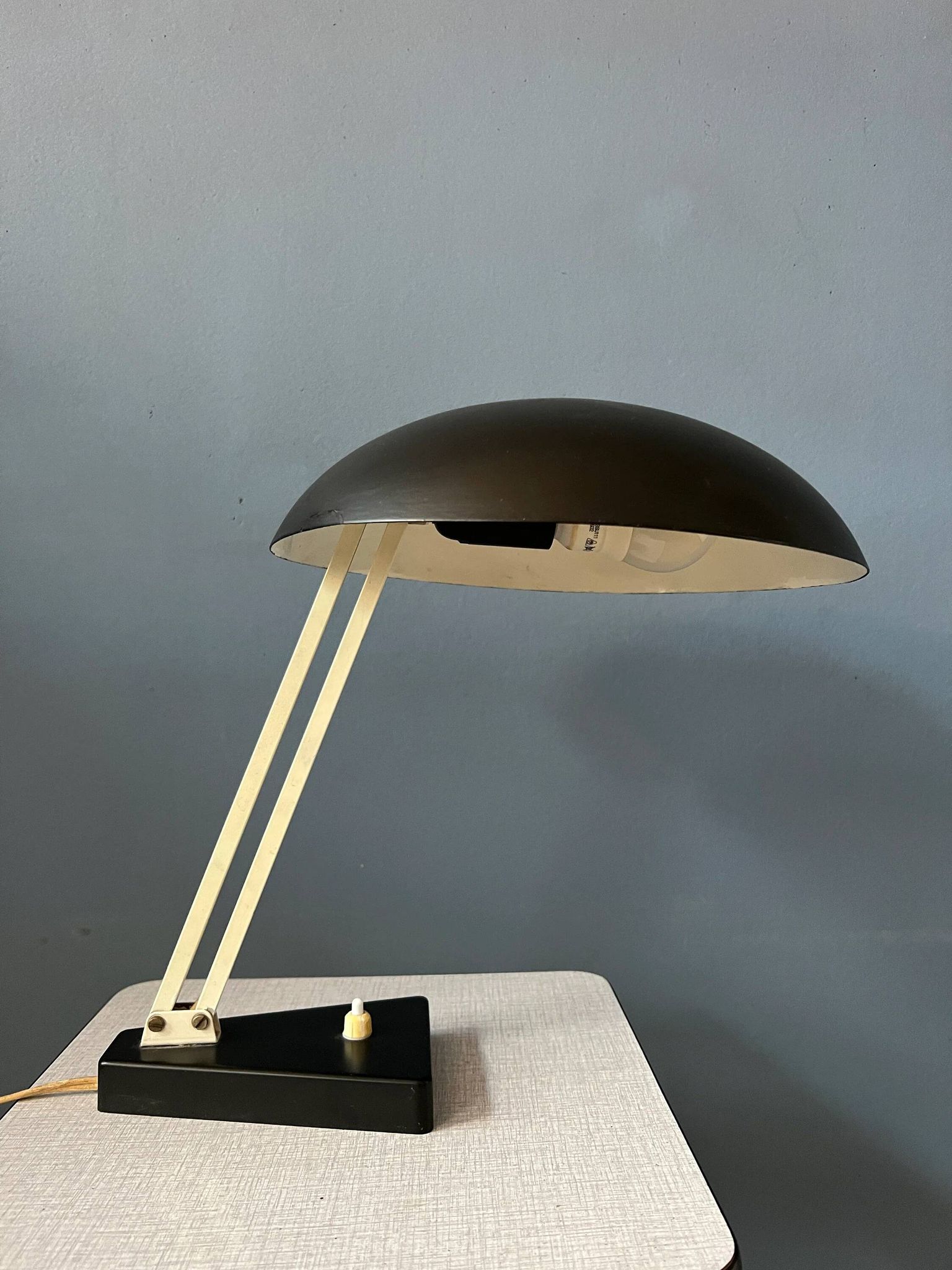 Vintage black flexible desk lamp by Hala, Bauhaus style