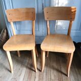 Set of 2 wooden bistro chairs