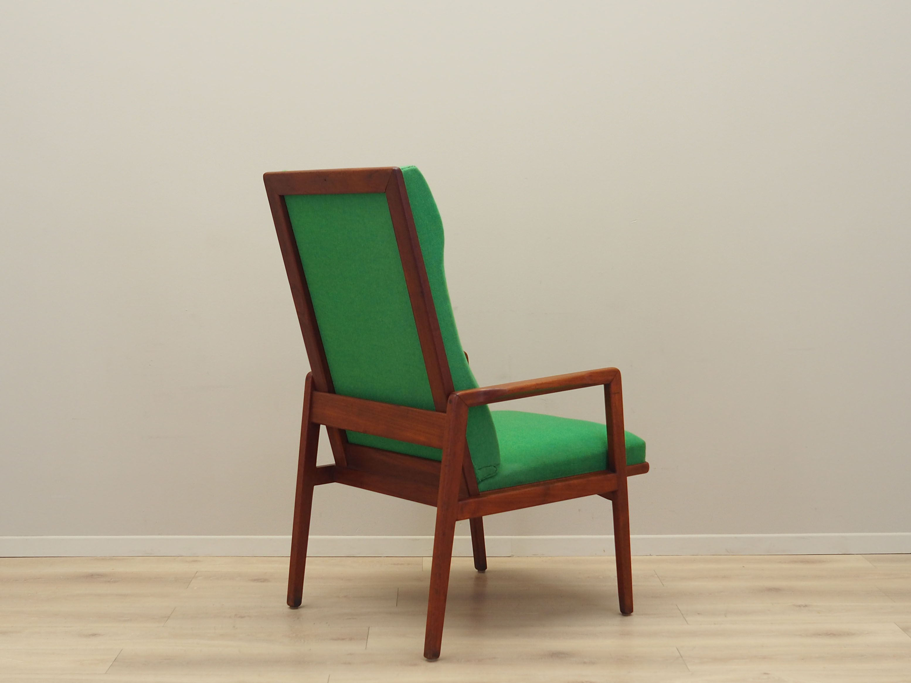 Teak green armchair, Danish design, 1970s, production: Denmark