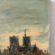 Seine and Notre Dame de Paris, knife painting.