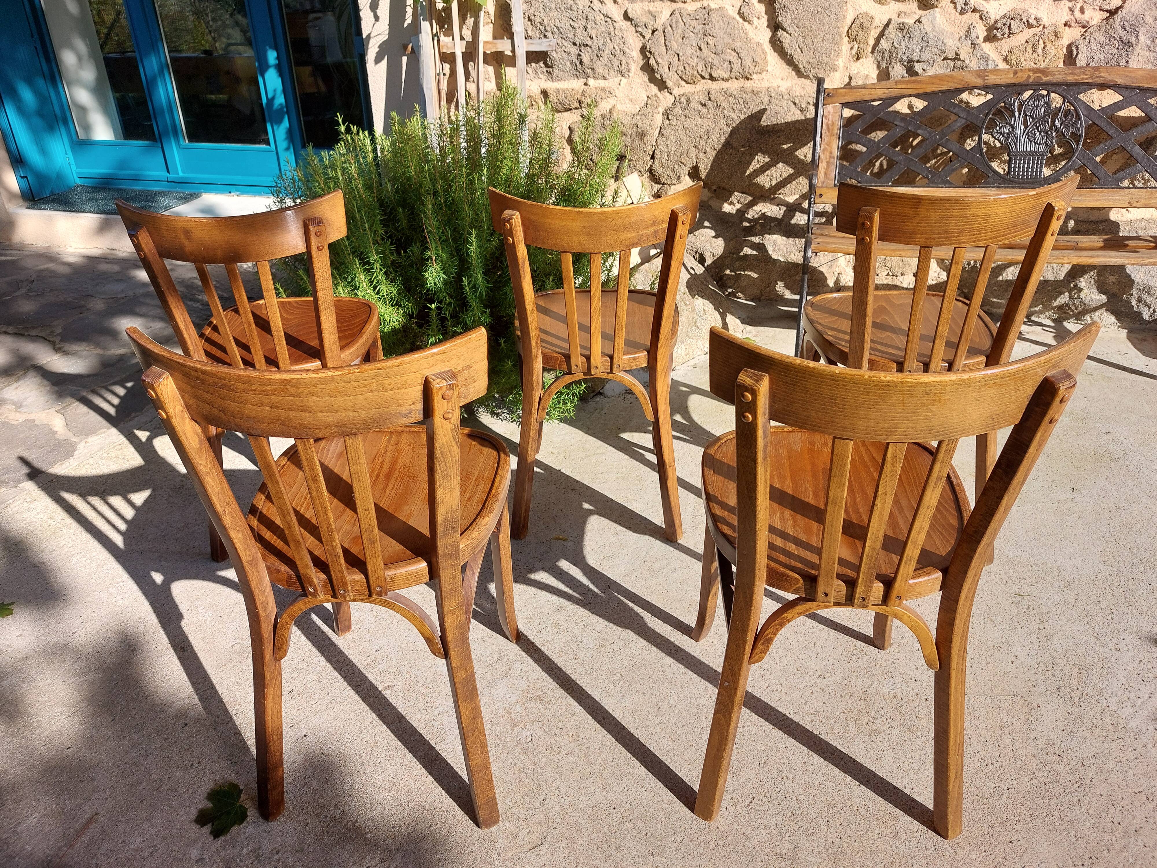 5 vintage Baumann bistro chairs