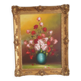 Large painting "bouquets of roses" - signed oil on canvas