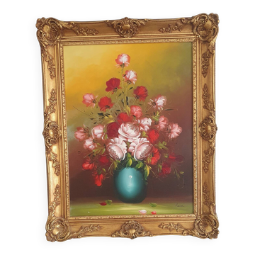 Large painting "bouquets of roses" - signed oil on canvas