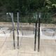 Plexiglass and chrome metal design folding chairs