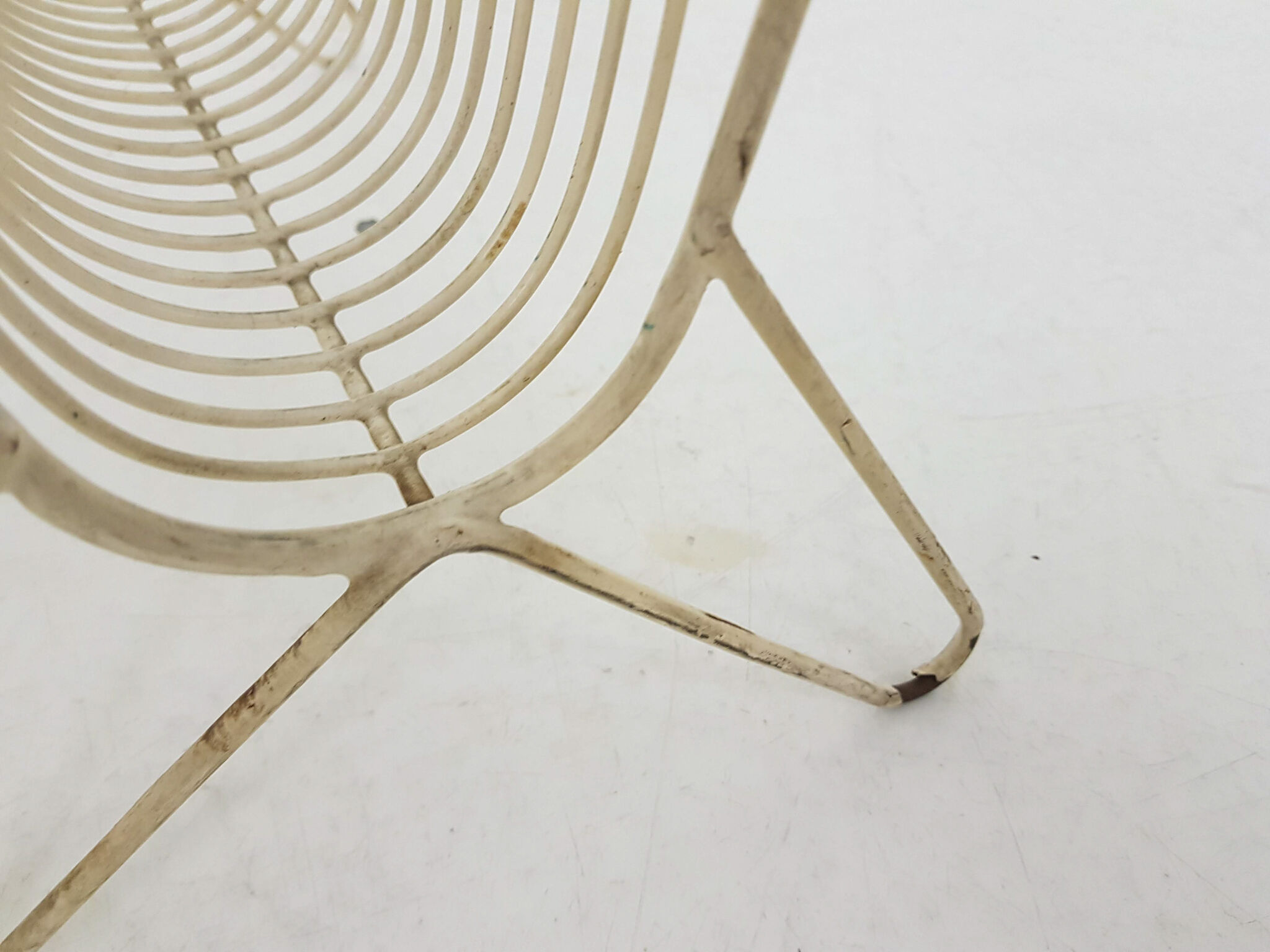 Mid-century white metal magazine stand